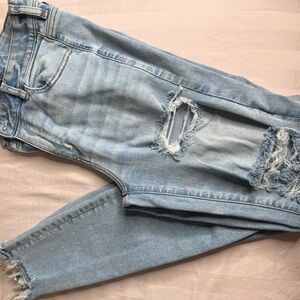 American Eagle Outfitters Light Blue Distressed Ankle Jeans